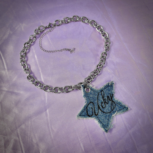 Ucky Denim Star Choker ☆