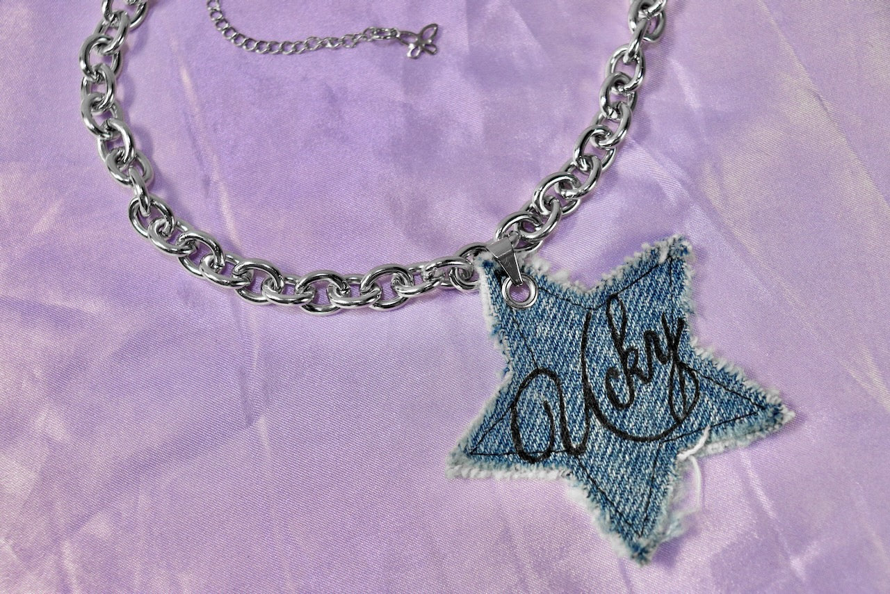 Ucky Denim Star Choker ☆