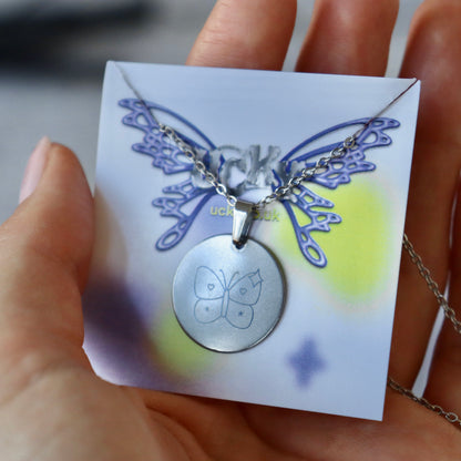 Butterfly Engraved Necklace