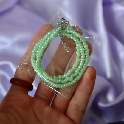 Pearlescent Seed Bead Necklace