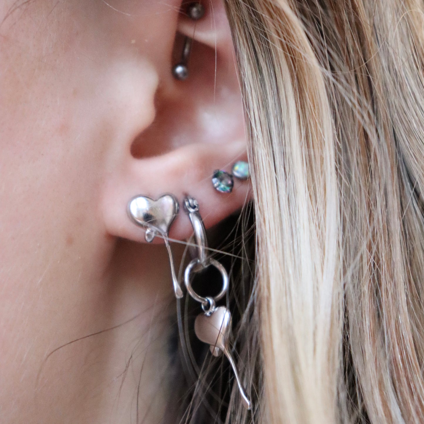 Melted Heart Studs