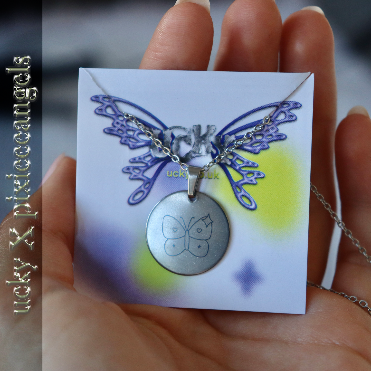 Butterfly Engraved Necklace